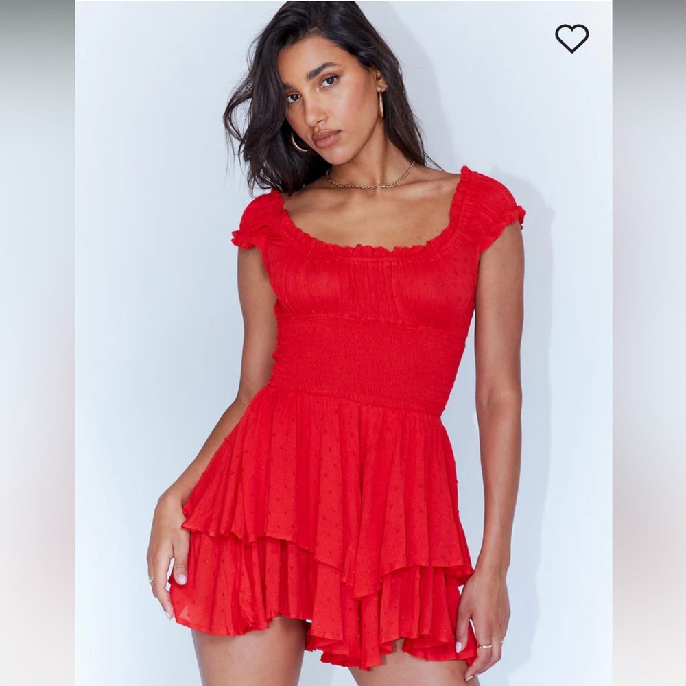 Red Princess Polly Romper